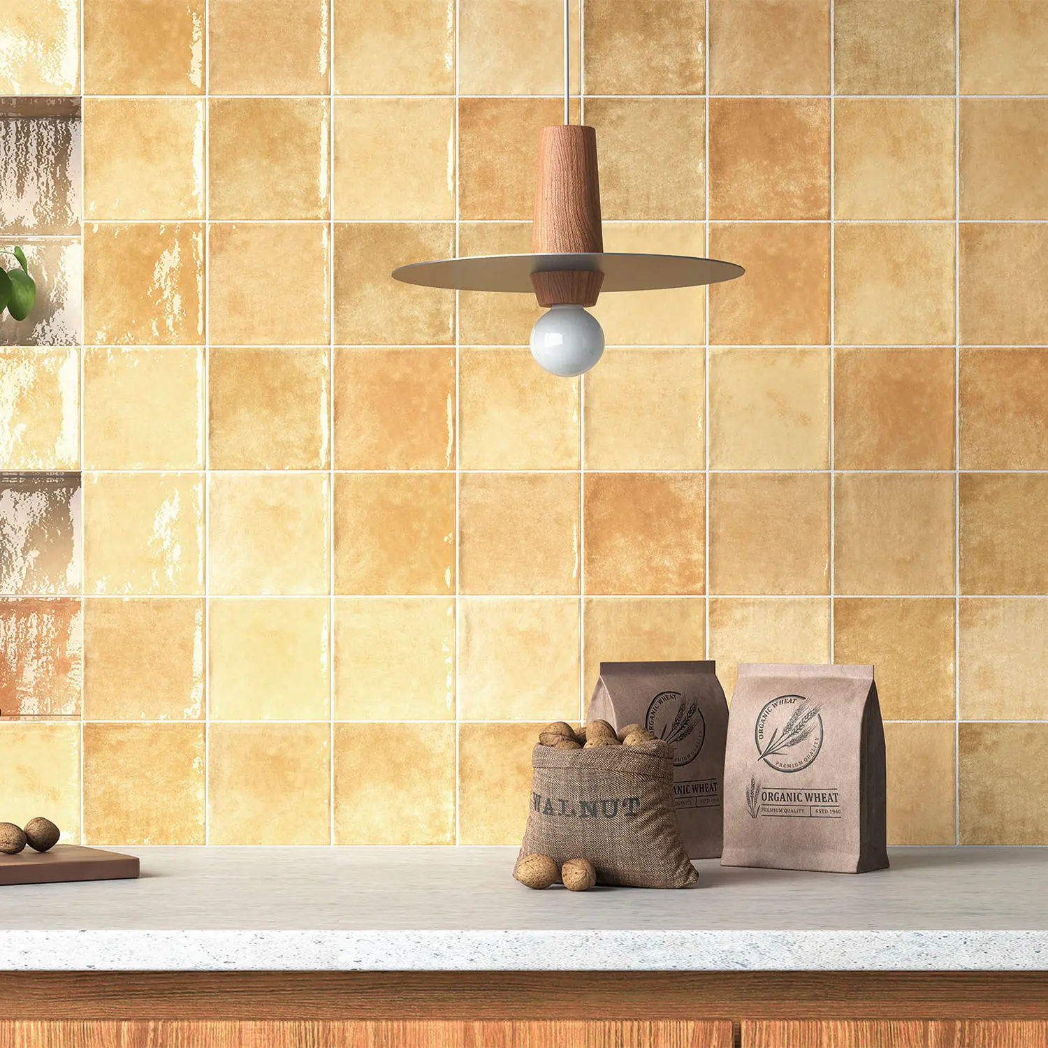 Fliese Casa Zellige Ochre 12 x 12 cm