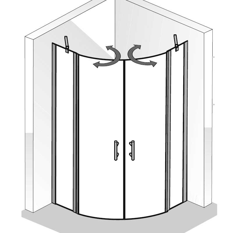 HSK Favorit Nova Runddusche 4-teilig 90 x 90 cm R 550