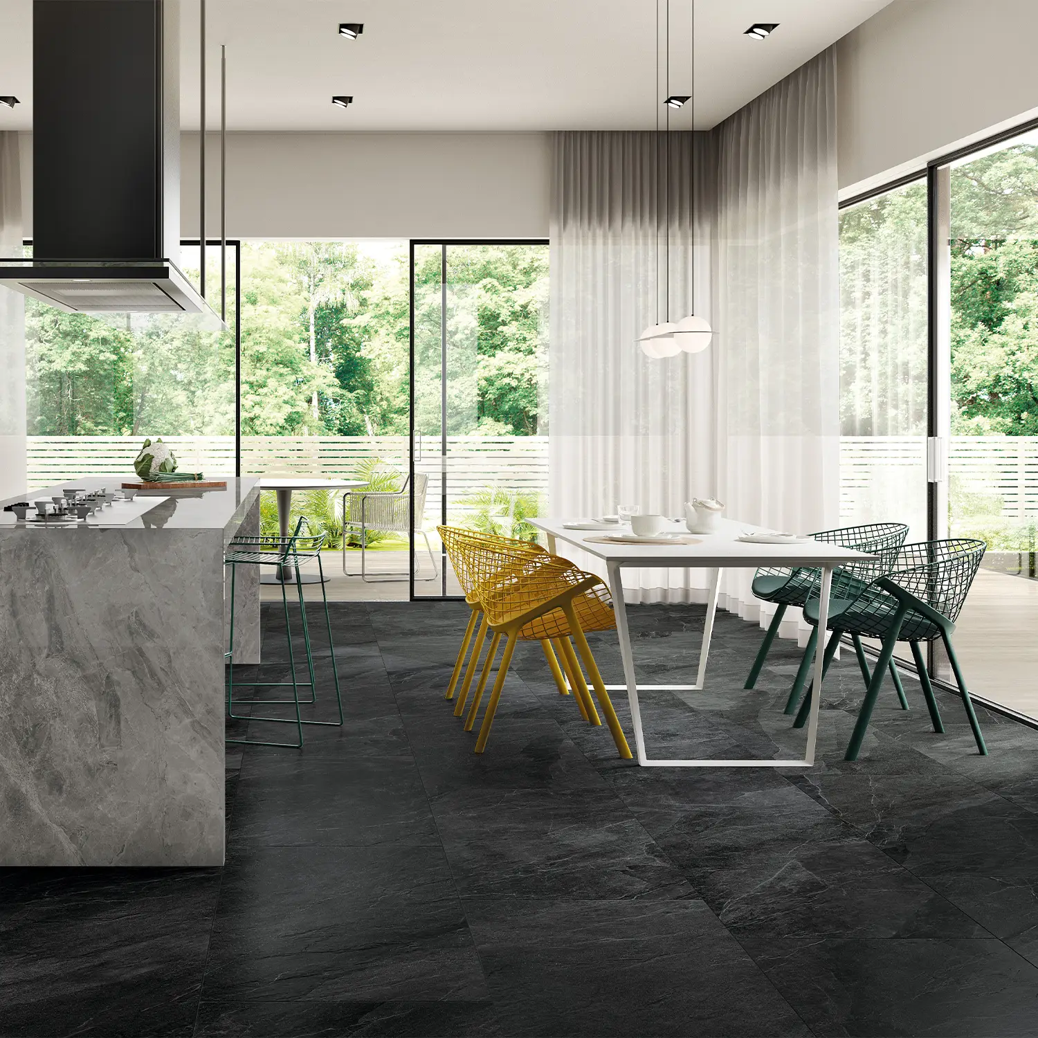 Schieferoptik Fliese Shale Dark 60 x 120 cm