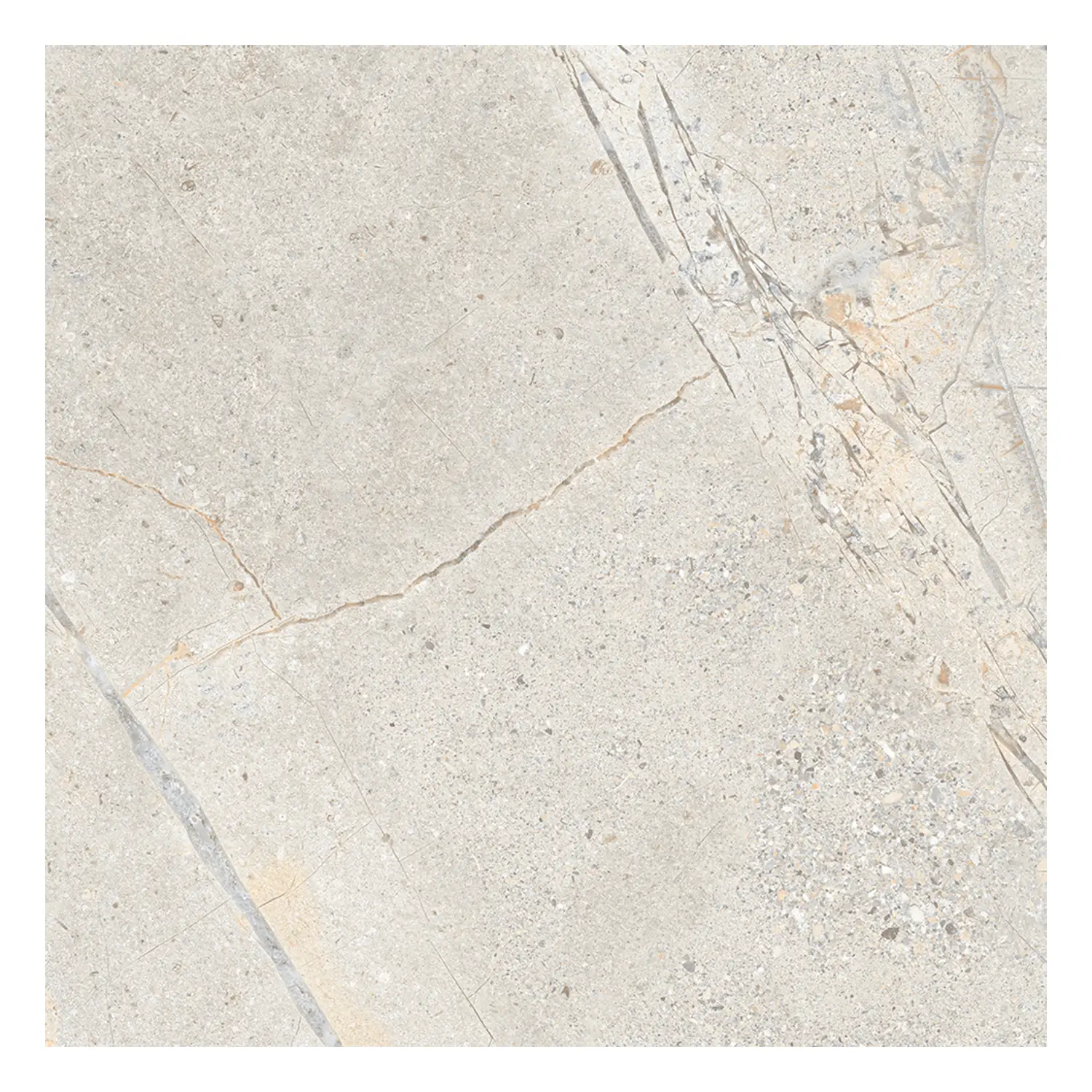 Steinoptik Fliese Crust Light Grey R11 60 x 60 cm