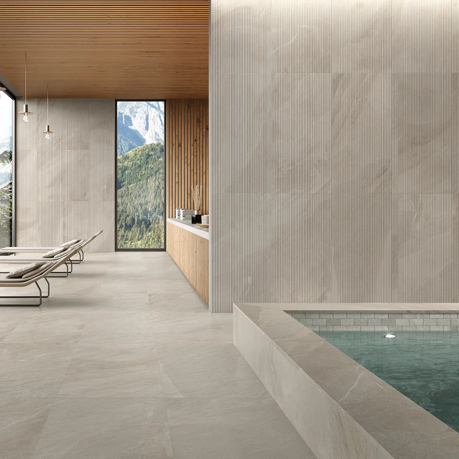 Schieferoptik Dekor Shale Taupe Ribbed 60 x 120 cm