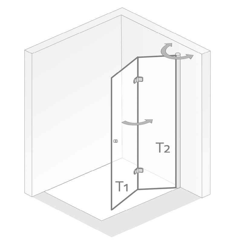 HSK Walk IN Exklusiv 2.0 Drehfalttür 100 cm