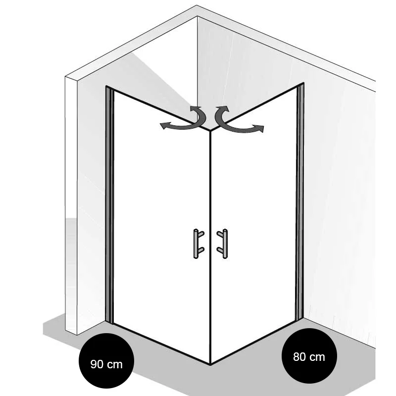 HSK Favorit Nova Eckeinstieg 2 teilig 90 x 80 cm