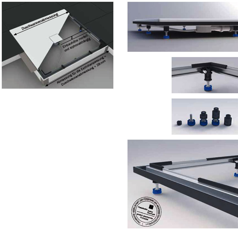 Kaldewei Einbau-System-Rahmen ESR Bodeneben 100 x 110 cm
