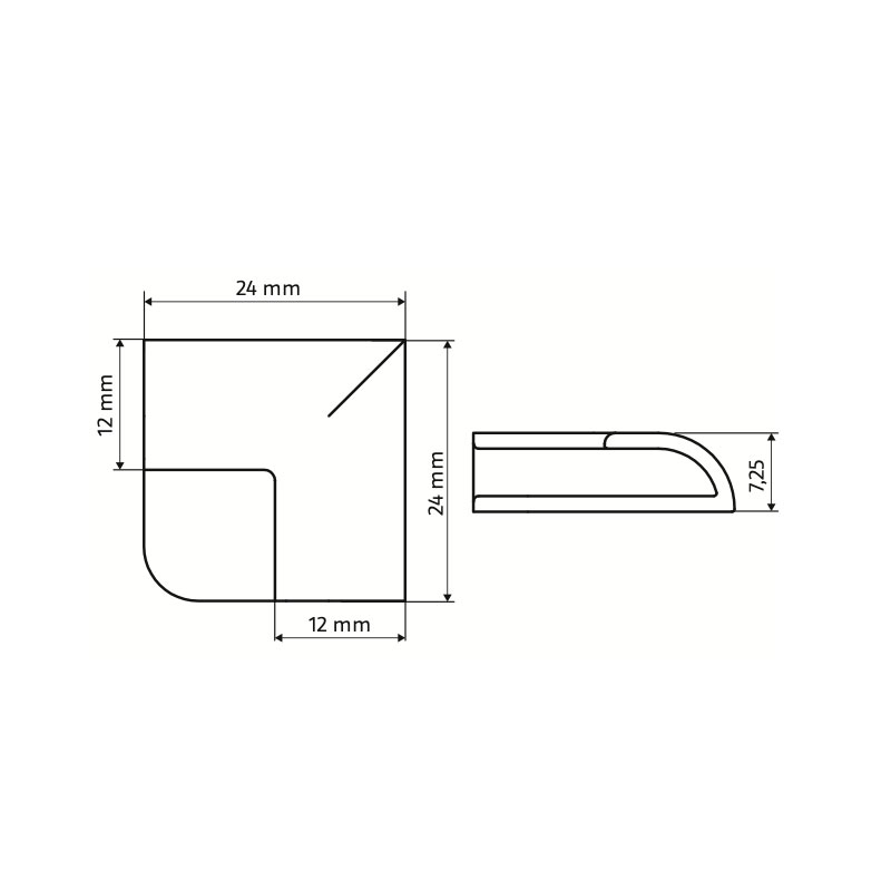 HSK RenoDeco Außenecke rund Chrom-Optik