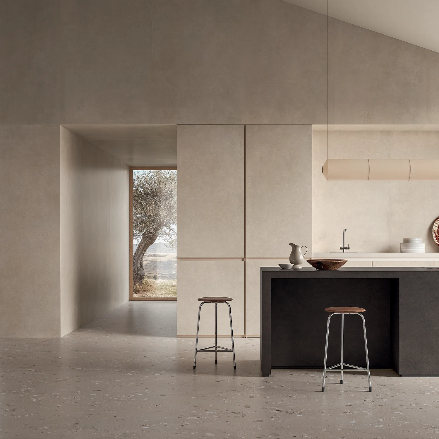 Betonoptik Fliesen I Cementi Ivory Ciottolo 120 x 120 cm