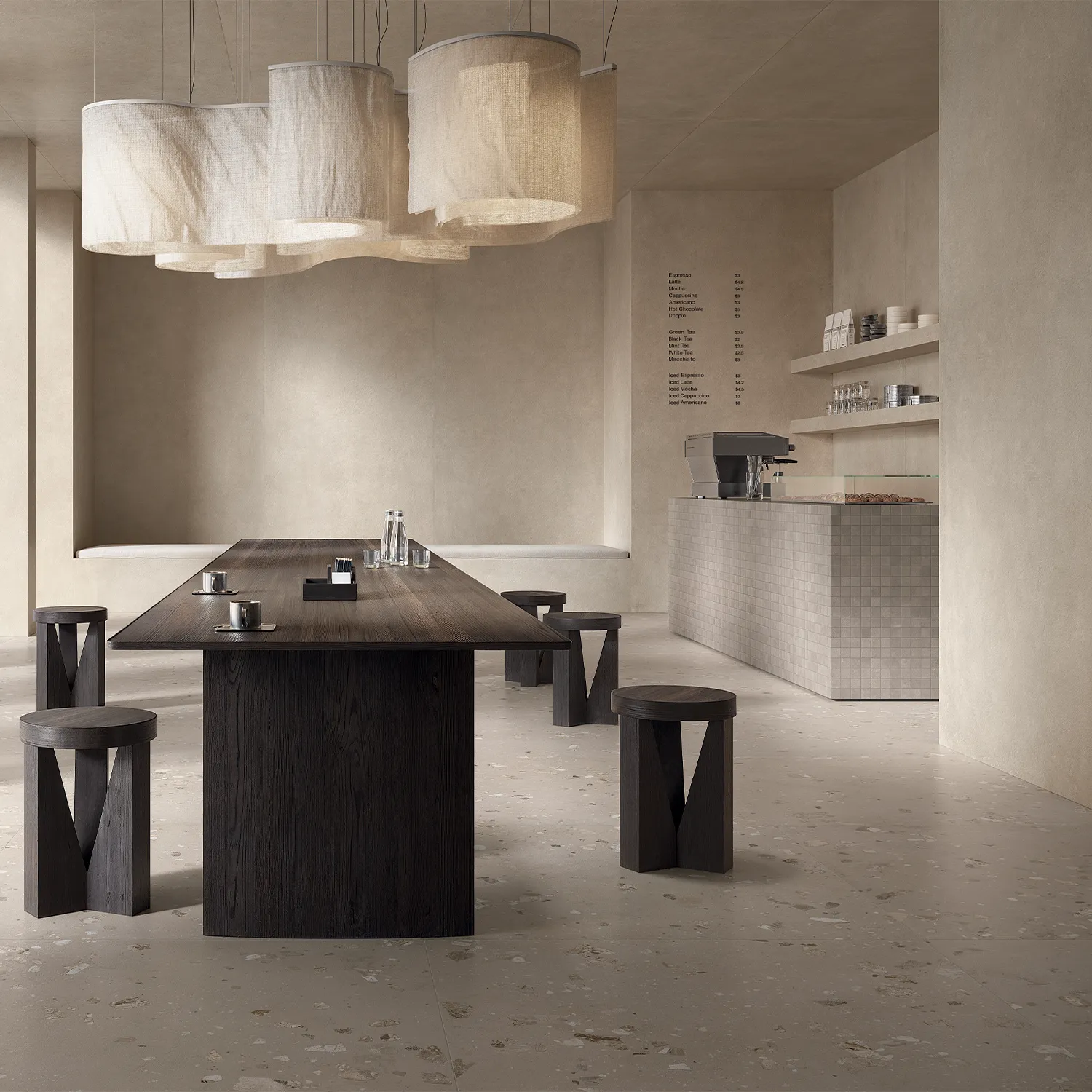 Betonoptik Fliesen I Cementi Ivory Ciottolo 120 x 120 cm