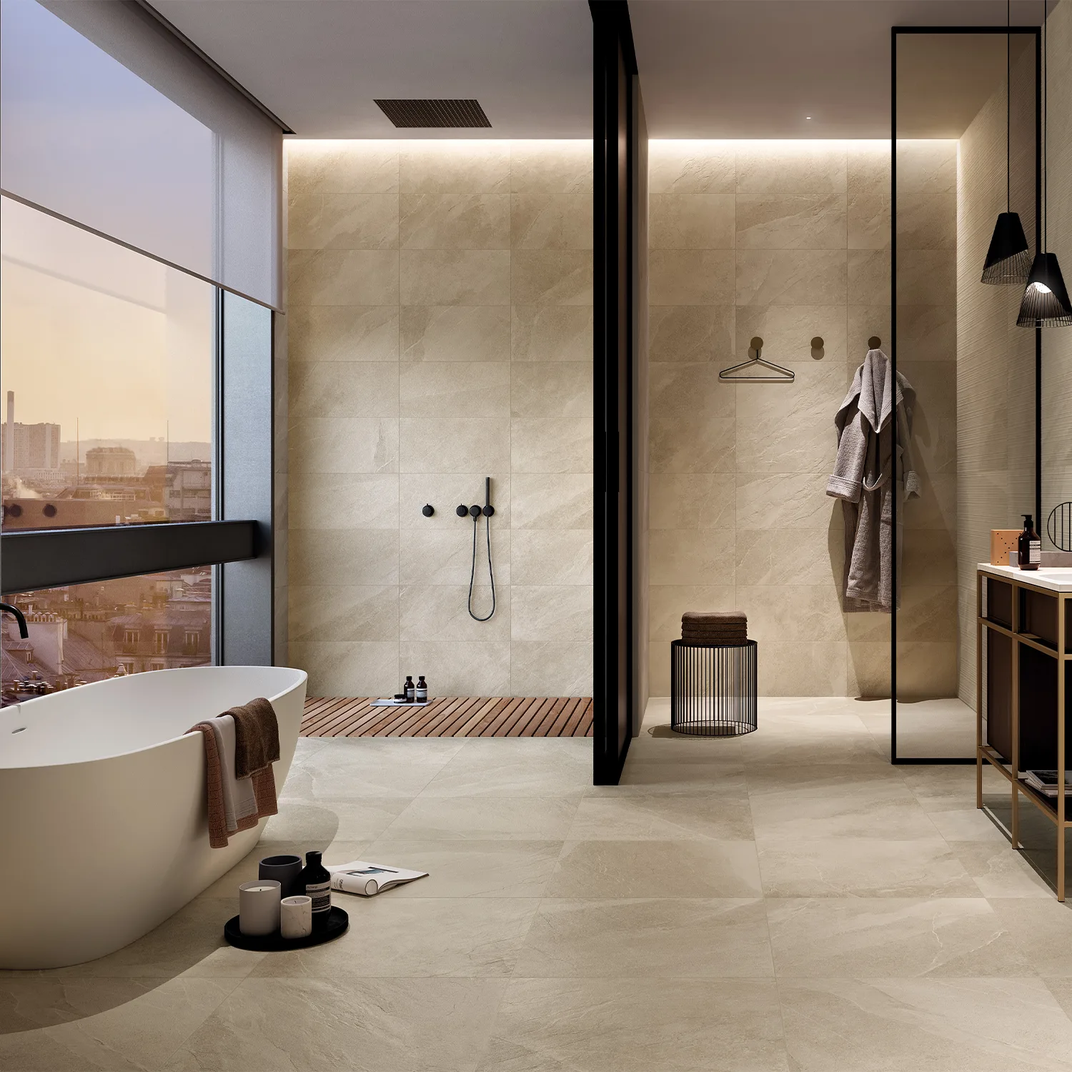 Schieferoptik Fliese Shale Sand 60 x 60 cm