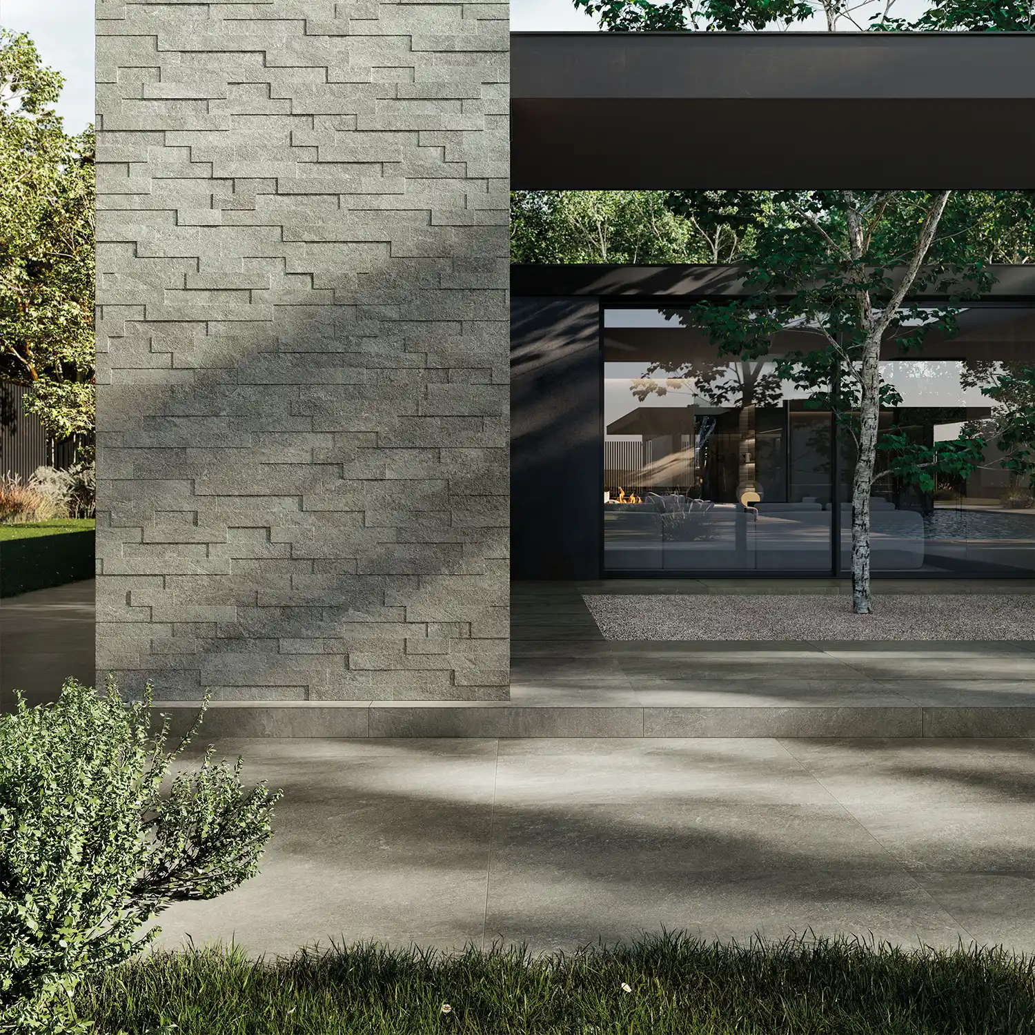 Steinoptik Terrassenplatte Origins Silver 60 x 60 cm