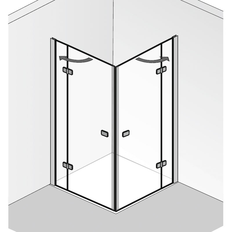 HSK Premium Softcube Eckeinstieg Duschkabine 4 tlg 90 x 90