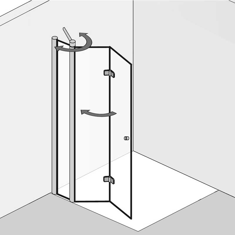HSK Walk IN Exklusiv 2.0 Drehfalttür an Nebenteil 100 cm