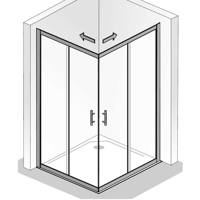HSK Favorit Schiebetür Eckeinstieg 90 x 90 cm