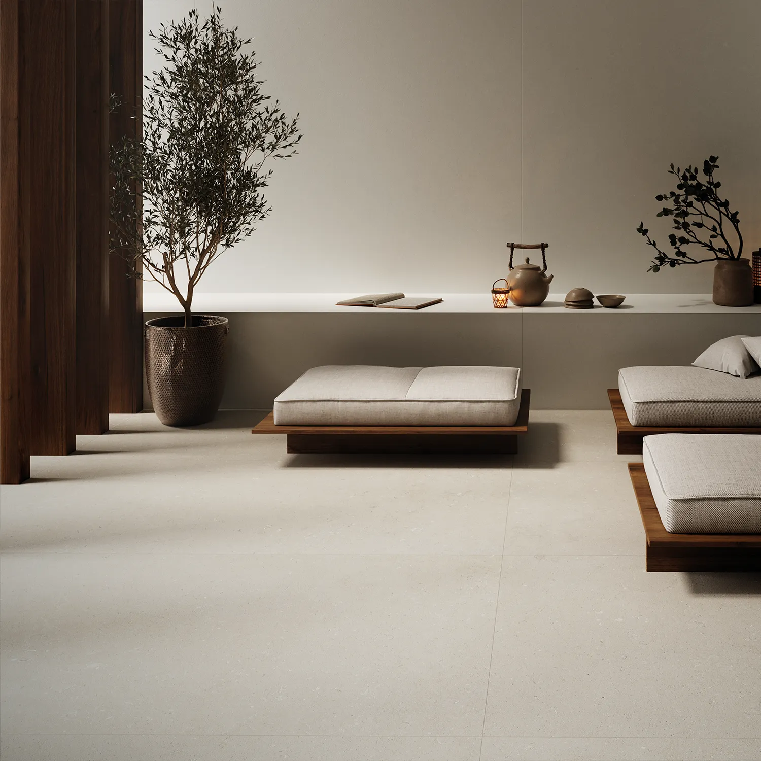 Steinoptik Bodenfliese Rift Ivory 120 x 120 cm