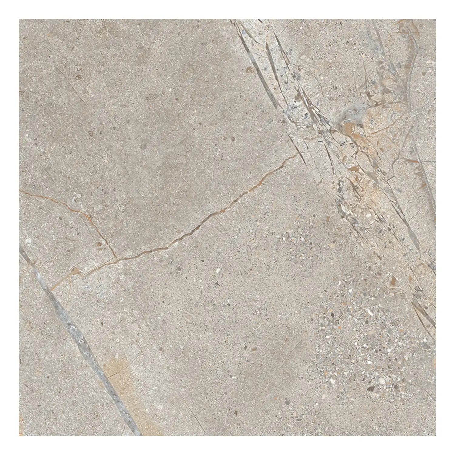 Steinoptik Fliese Crust Taupe R11 60 x 60 cm