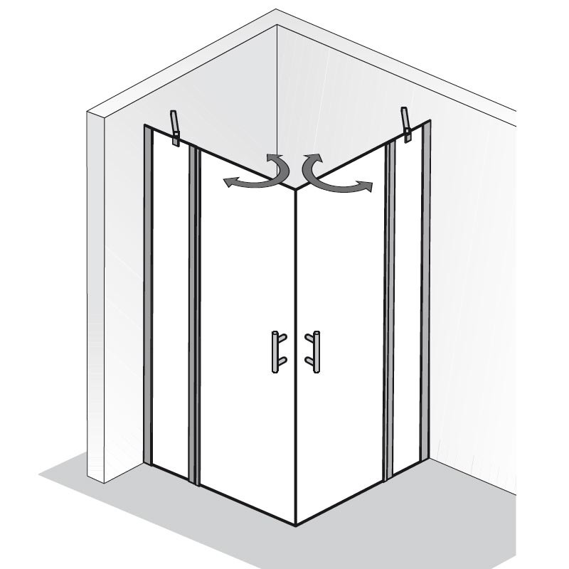 HSK Favorit Nova Eckeinstieg 4 teilig 80 x 80 cm