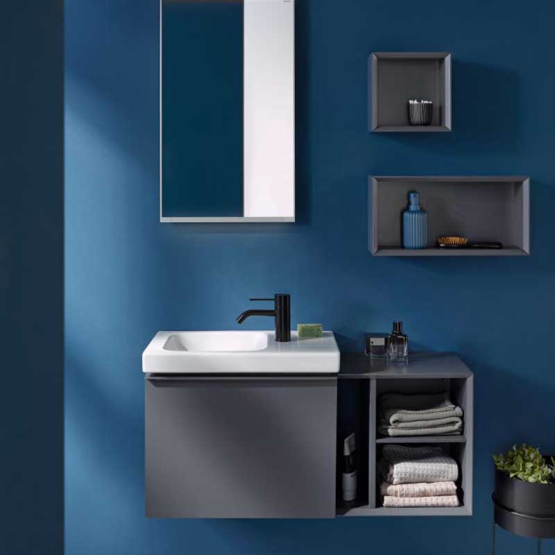 Geberit iCon Regal 1 Fach quadratisch Sandgrau Hochglanz