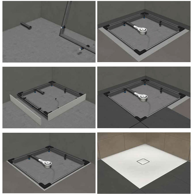 Kaldewei Einbau-System-Rahmen ESR Bodeneben 100 x 110 cm