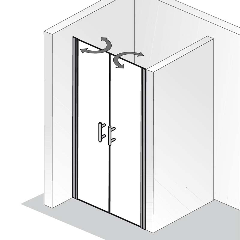 HSK Favorit Nova Pendeltür in Nische 90 cm x 195 cm
