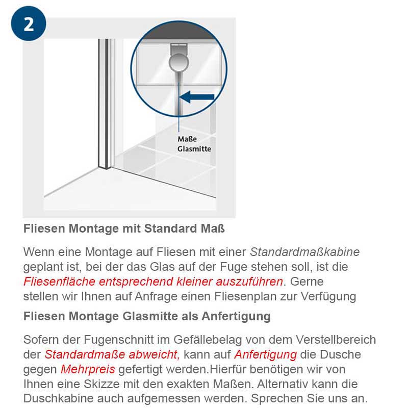 HSK Favorit Nova Eckeinstieg 2 teilig 80 x 90 cm