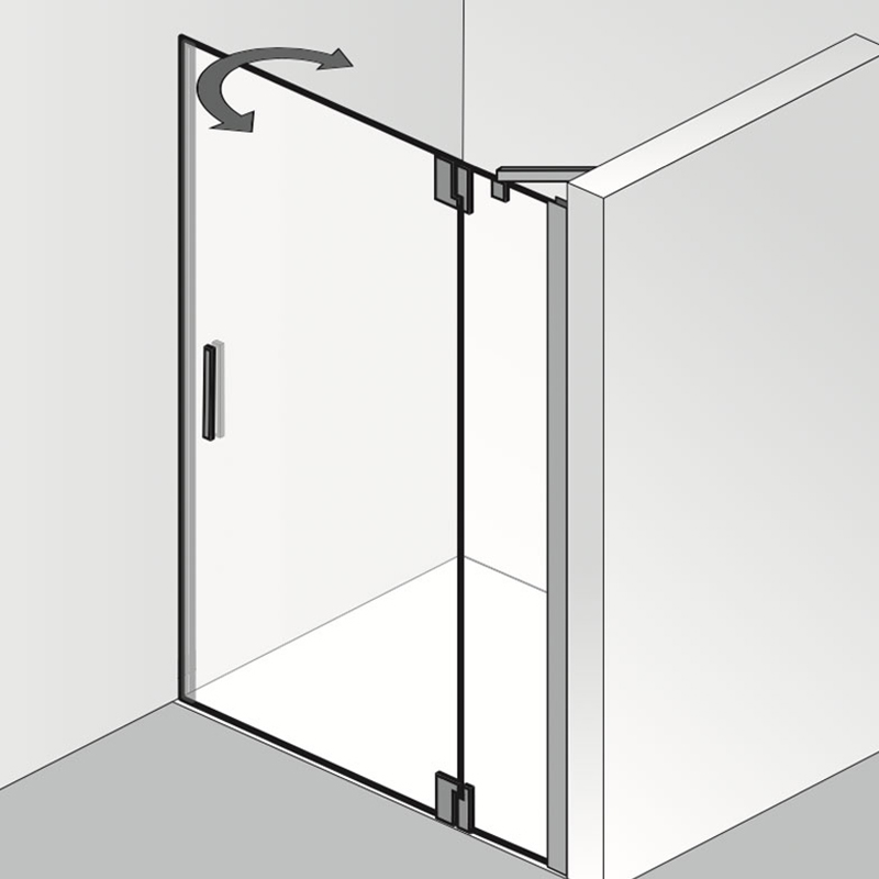 HSK K2P Drehtür an Nebenteil in Nische 90 cm