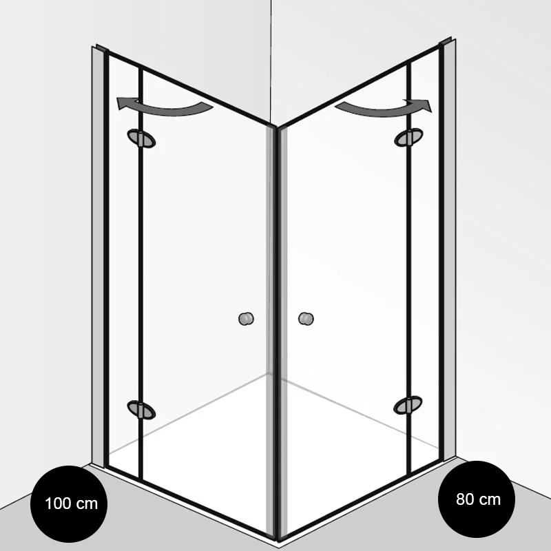 HSK Premium Classic Eckeinstieg Duschkabine 4 tlg. 100 x 80