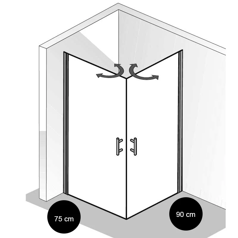 HSK Favorit Nova Eckeinstieg 2 teilig 75 x 90 cm