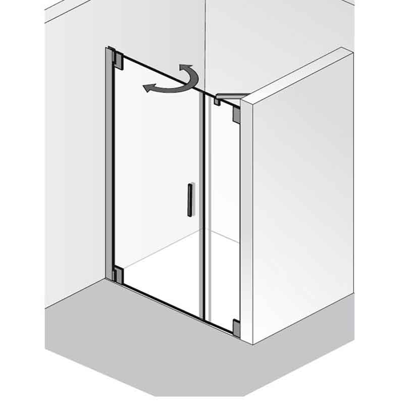 HSK K2P Drehtür und Nebenteil in Nische 120 x 200 cm