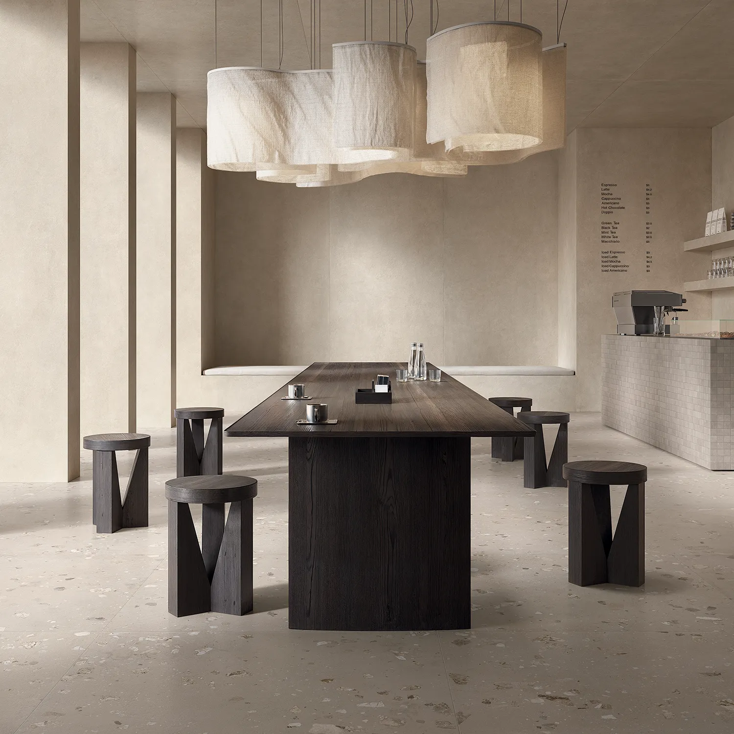 Betonoptik Fliesen I Cementi Ivory Ciottolo 120 x 120 cm