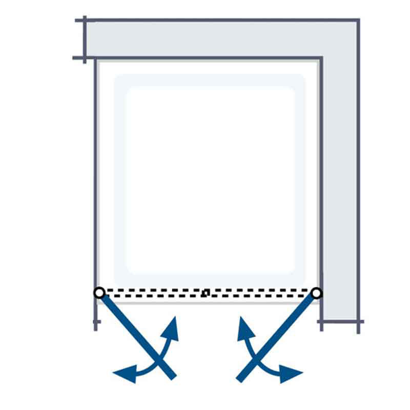 HSK Exklusiv 2.0 Pendeltür für Seitenwand 90 cm
