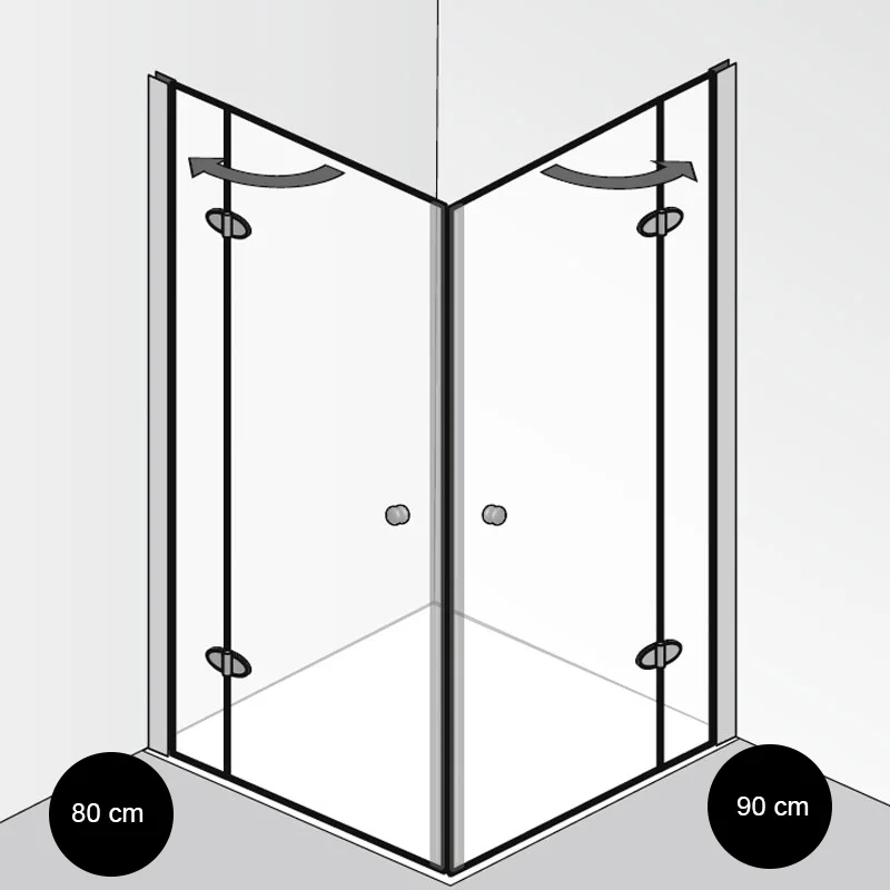 HSK Premium Classic Eckeinstieg Duschkabine 4 tlg. 80 x 90