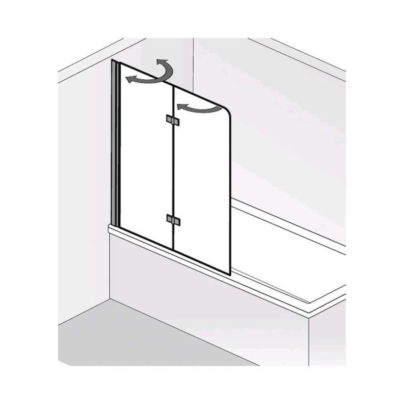 HSK Favorit Nova Badewannenaufsatz 2-teilig 114 cm