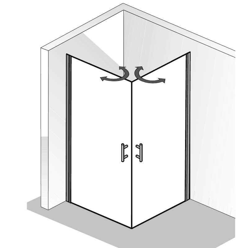 HSK Favorit Nova Eckeinstieg 2 teilig 90 x 90 cm