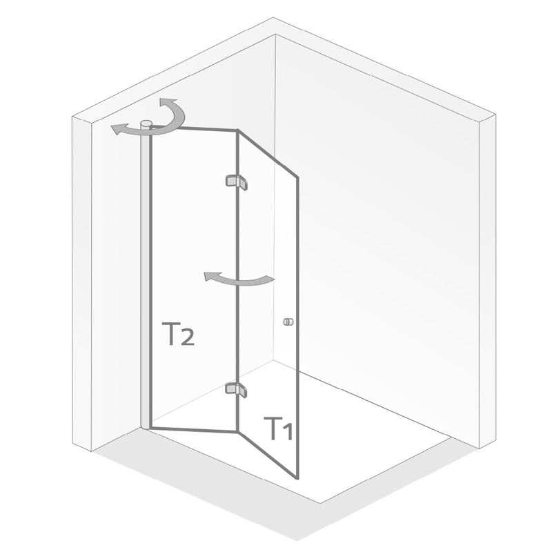 HSK Walk IN Exklusiv 2.0 Drehfalttür 140 cm