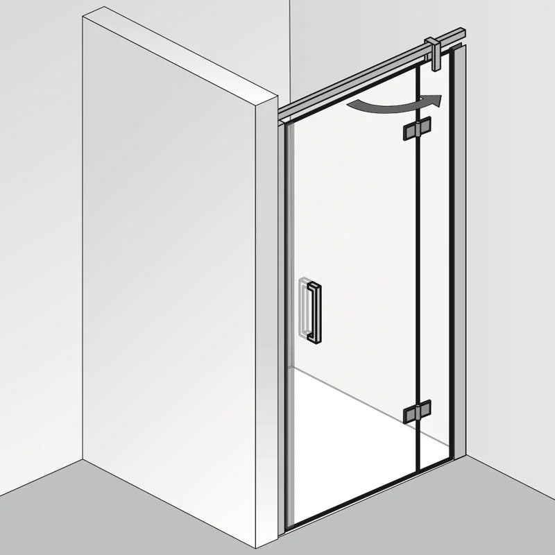 HSK Atelier Plan Drehtür an Nebenteil Nische 100 cm