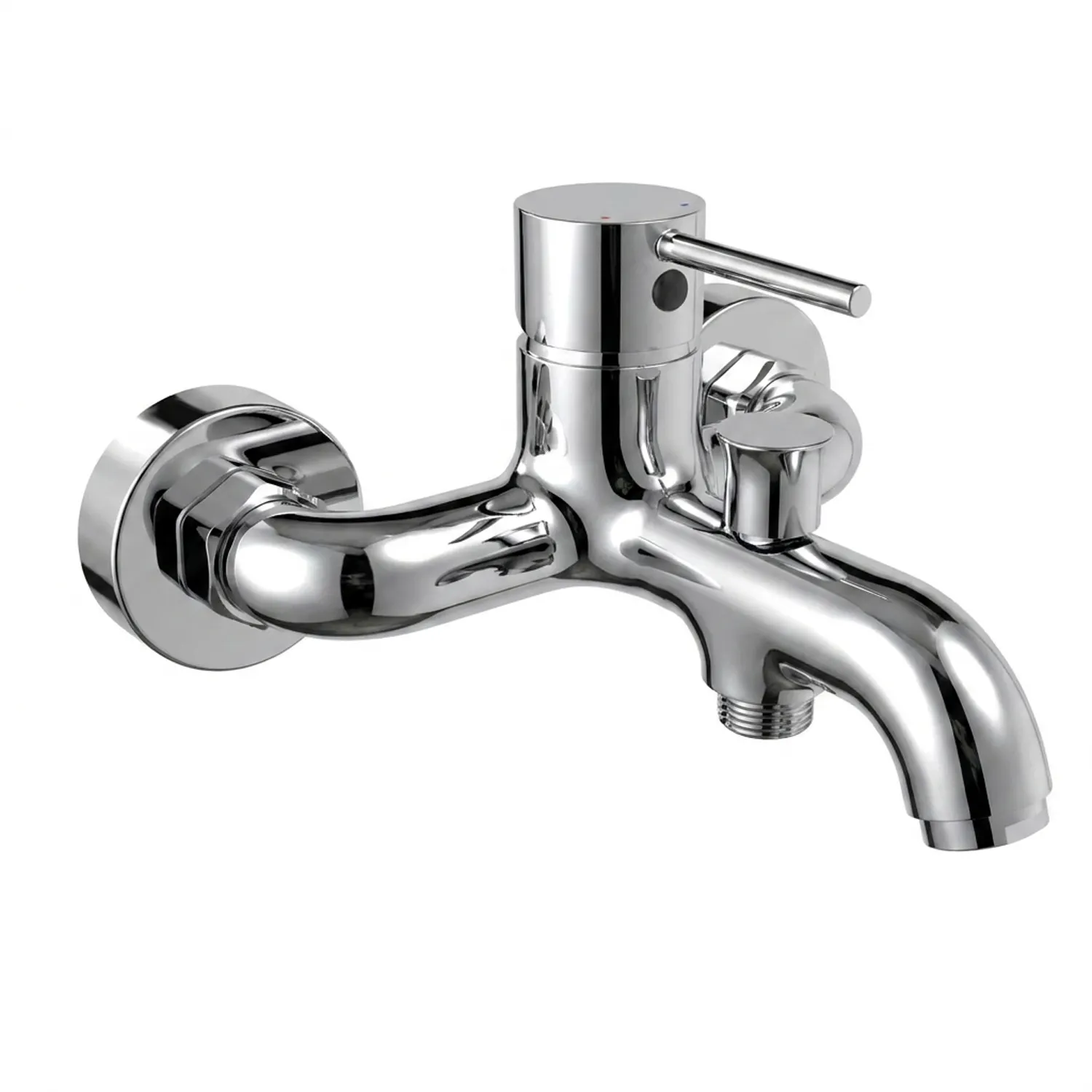 Design Wannen Einhebelmischer Rund Chrom Aufputz