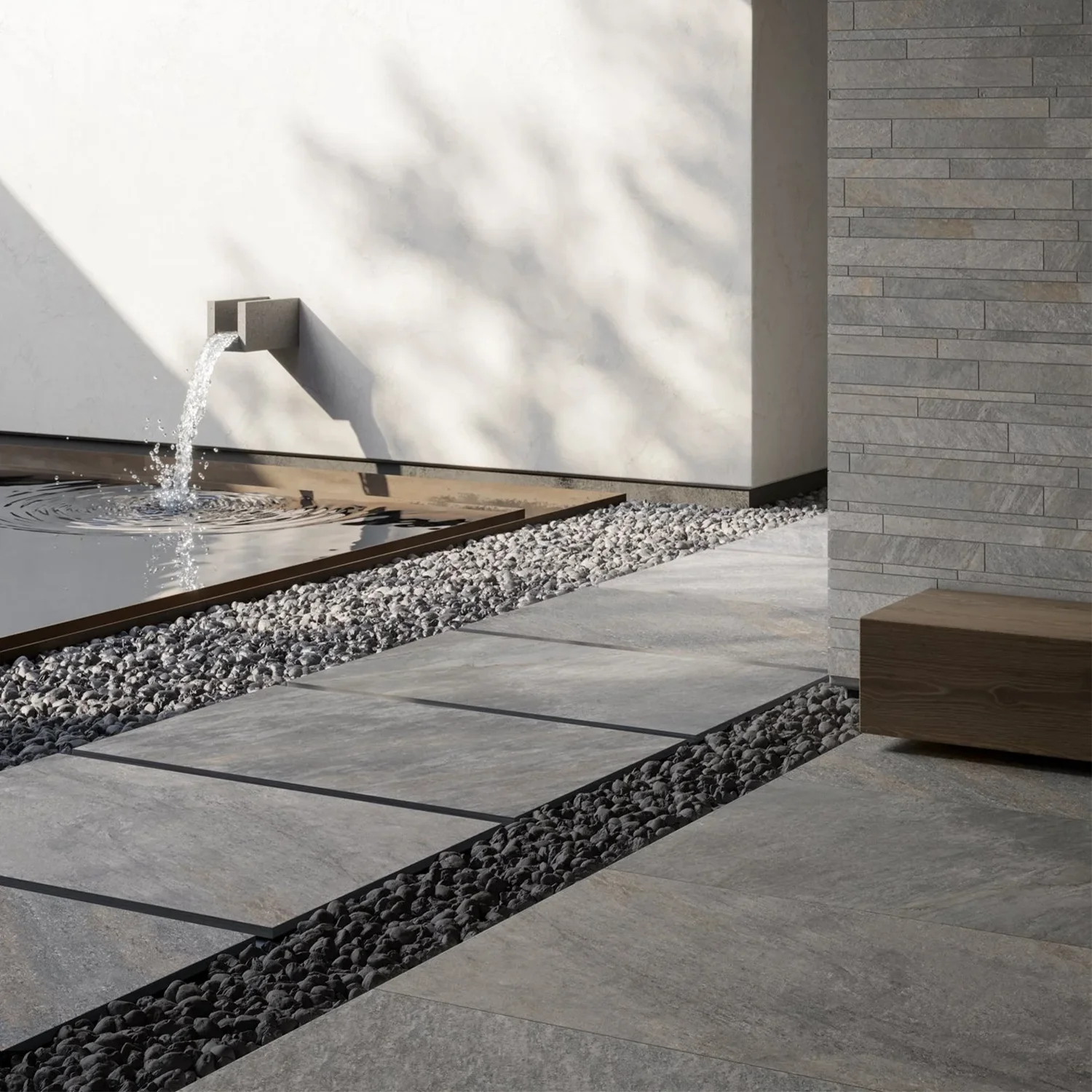 Steinoptik Terrassenplatte Stone Quartz Grey 60 x120 cm