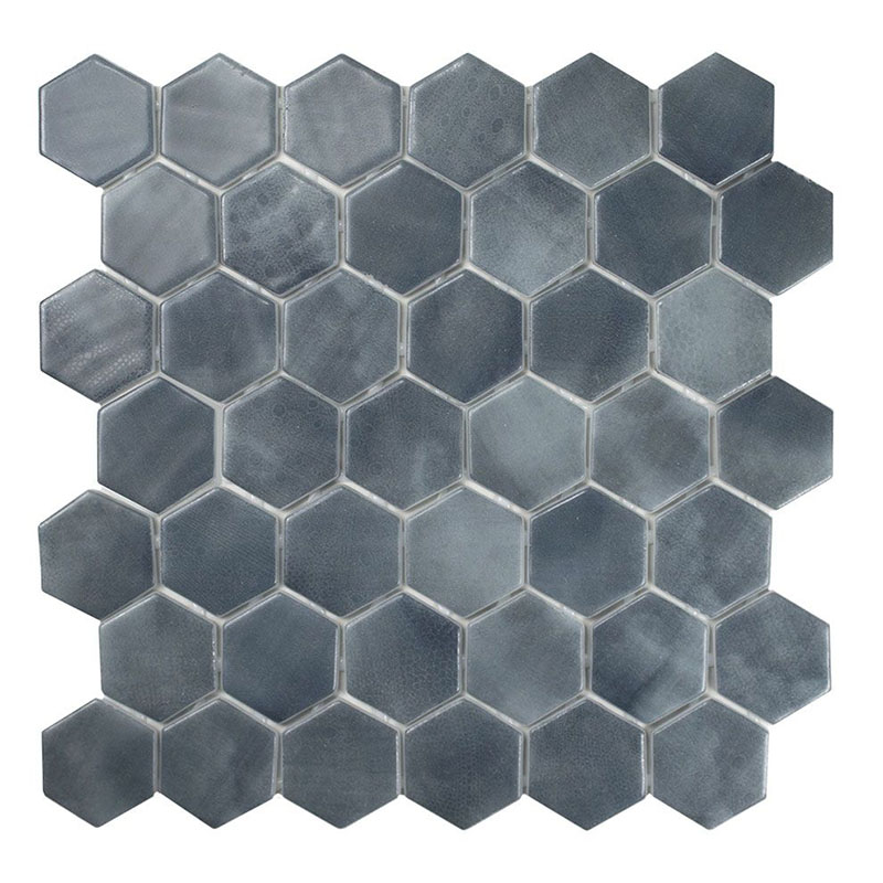 Mosaikfliesen Esagona-6 Ombra Grigio glänzend matt