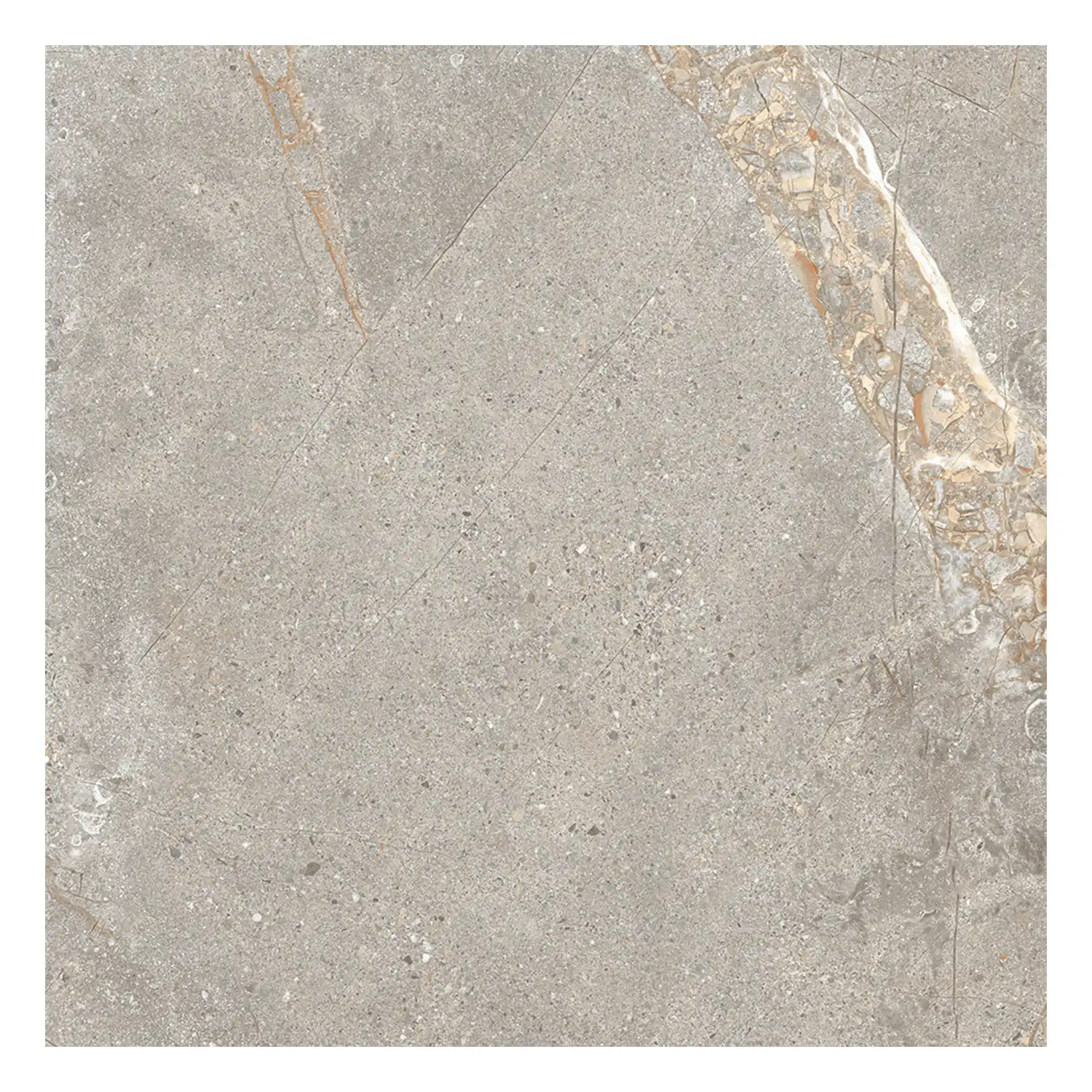 Steinoptik Fliese Crust Taupe 60 x 60 cm