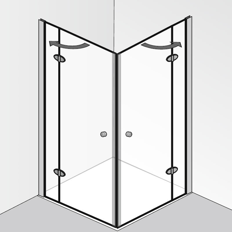 HSK Premium Classic Eckeinstieg Duschkabine 4 tlg. 100 x 100