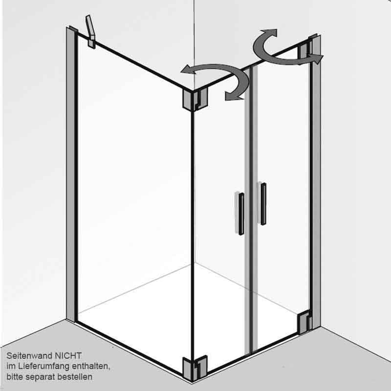 HSK K2P Pendeltür für Seitenwand 90 cm