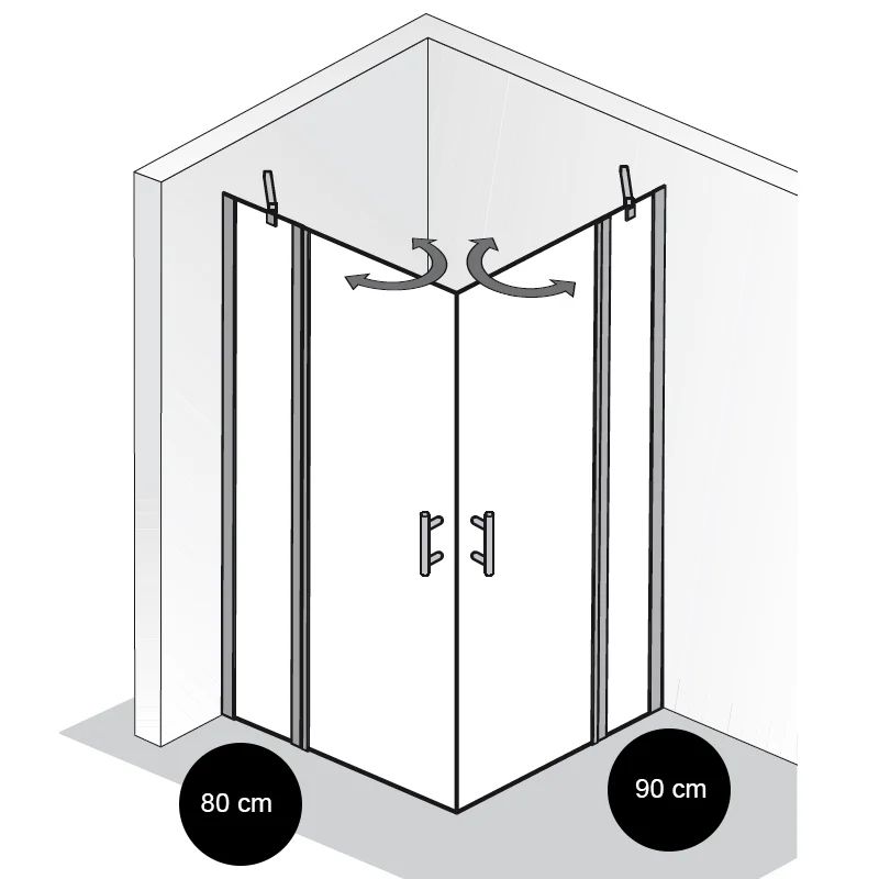 HSK Favorit Nova Eckeinstieg 4 teilig 80 x 90 cm