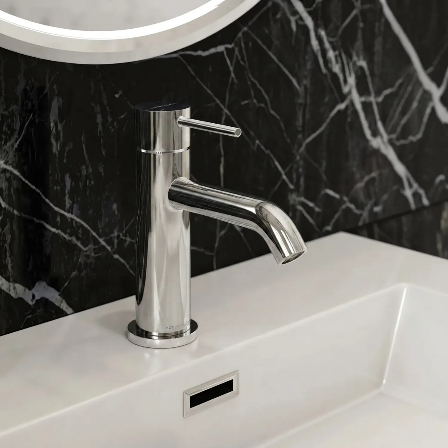 Design Waschtisch Einhebelmischer Rund Chrom