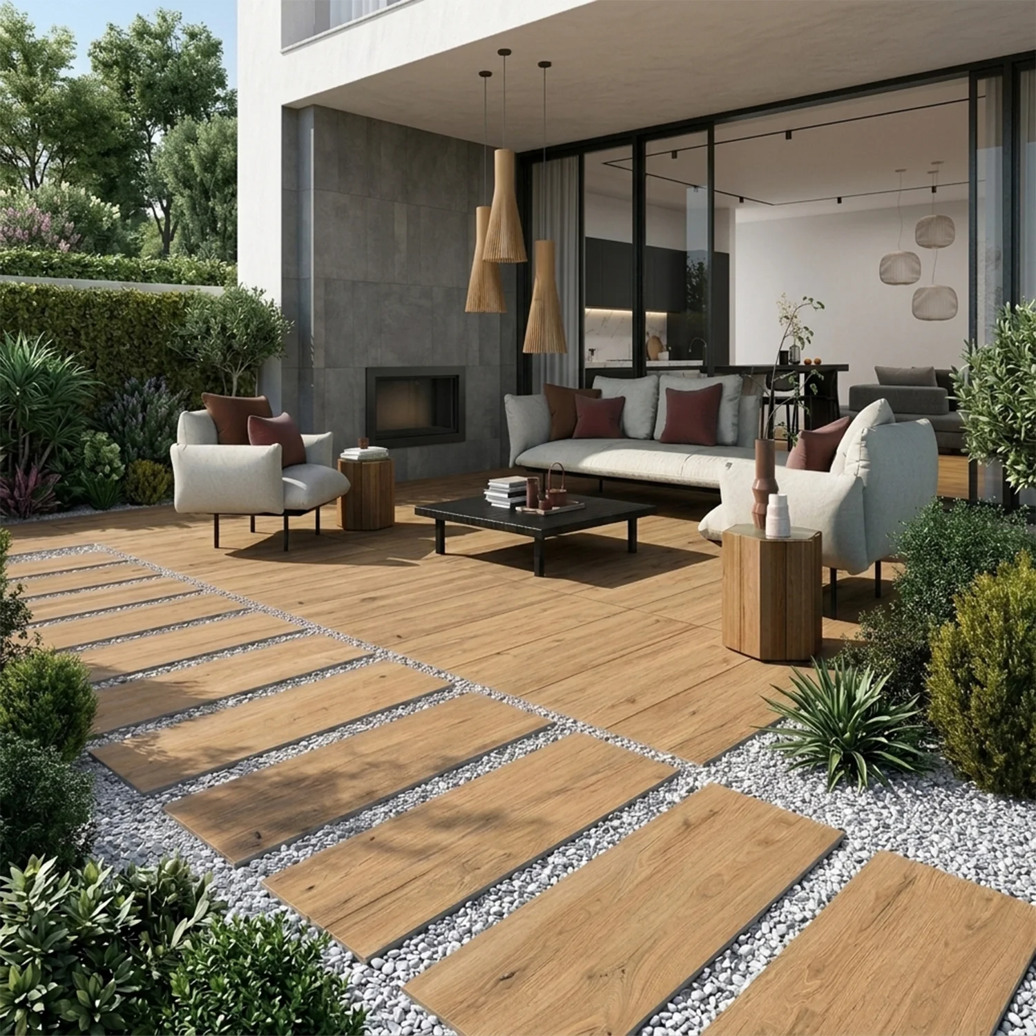 Rondine Timeless Honey Terrassenplatte 40 x 120 Holzoptik