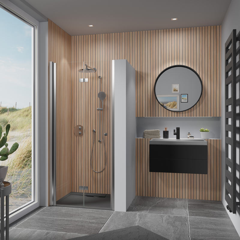 HSK Favorit Nova Drehfalttür in Nische pendelbar 90 cm