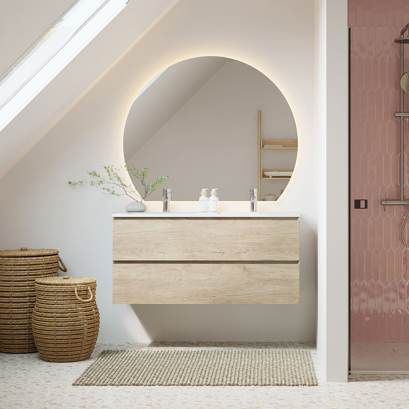 Riho Sunrise Badspiegel 120 x 100 cm mit Spiegelheizung