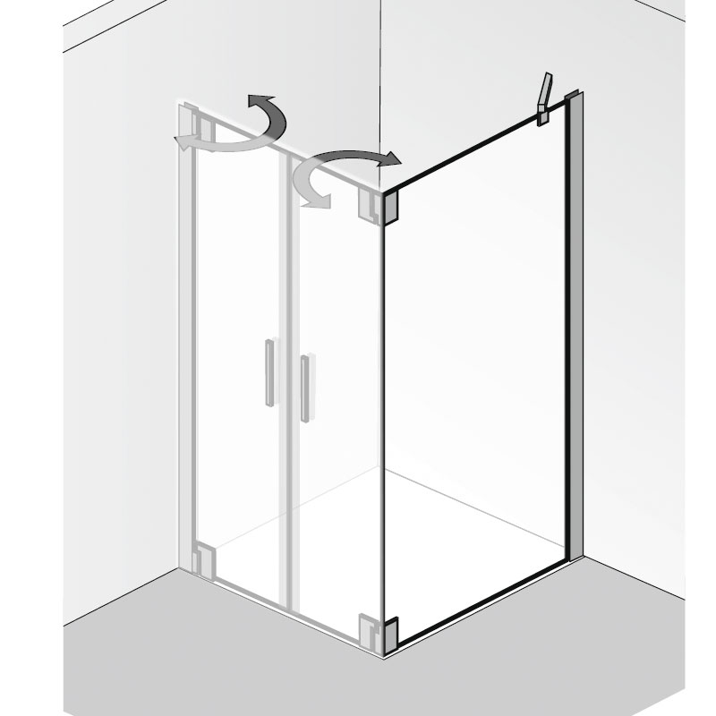 HSK K2P Seitenwand für Pendeltür 100 cm