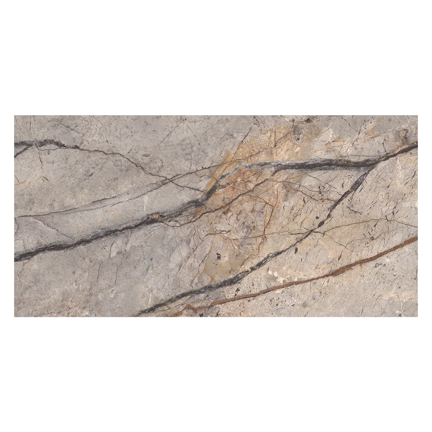 Marmor Optik Fliese Silver Roots 44,35 x 88,9 cm Matt