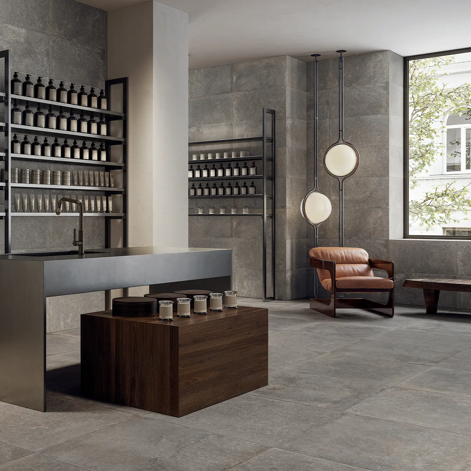 Rustikale Steinoptik Bodenfliese i-stone Grey 40 x 80 cm