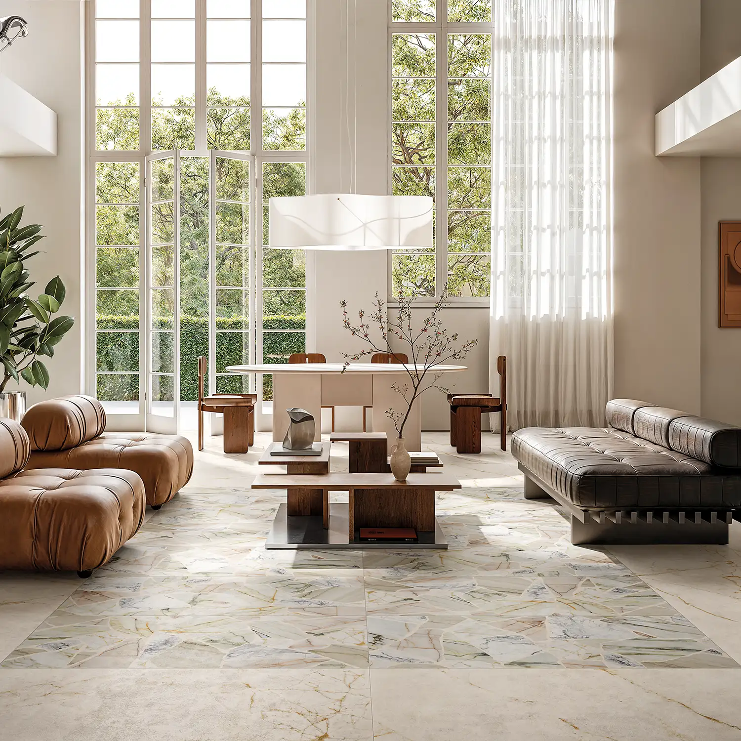 Marmoroptik Dekor Palladiana Mix Champagne 60 x 120 cm