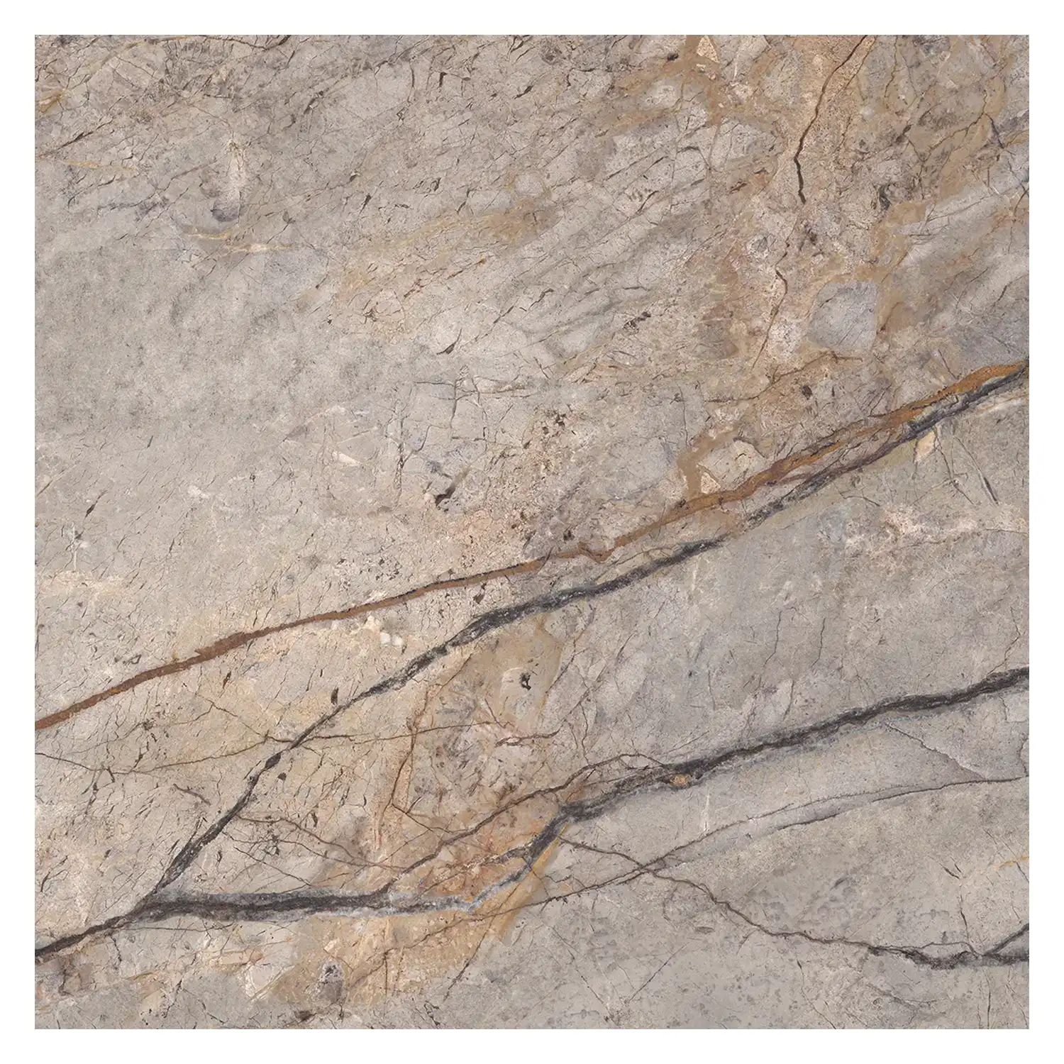 Marmor Optik Fliese Silver Roots 88,9 × 88,9 cm Poliert